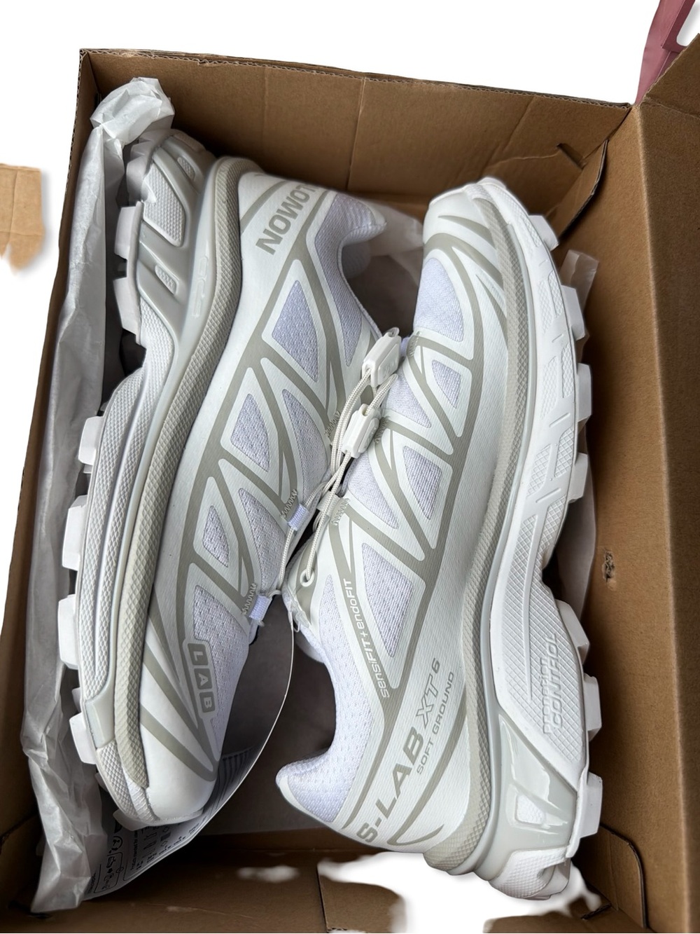 Salomon XT-6 Sneakers White Lunar Rock Trail Running Shoes Revolve women’s 7 - Picture 11 of 13